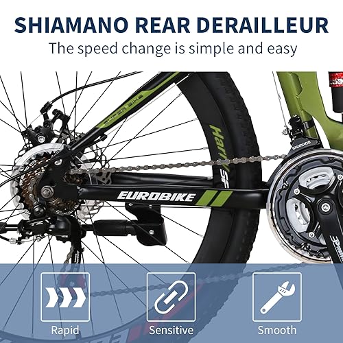 EUROBIKE 26” Mountain Bike,Full Suspension Folding Mountain Bike