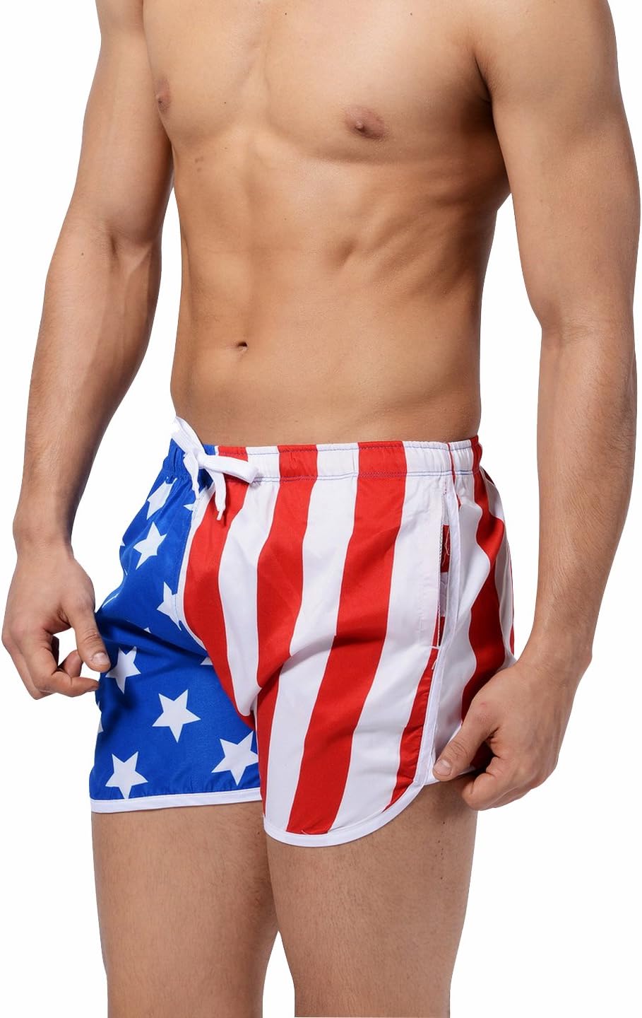 TieNewSwim Trunks Mens, American Flag Print Mens Beach Shorts Quick Dry Swim Shorts for Men Surfing Swimming Watershort,Outdoor Water Sports Men's Surfing Boardshorts Swim Shorts/Trunks Beach Short