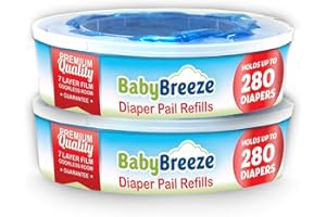 Diaper Pail Refill Bags Compatible with Playtex Diaper Genie Diaper Disposal System - 560 Count (2 Pack) – by BabyBreeze