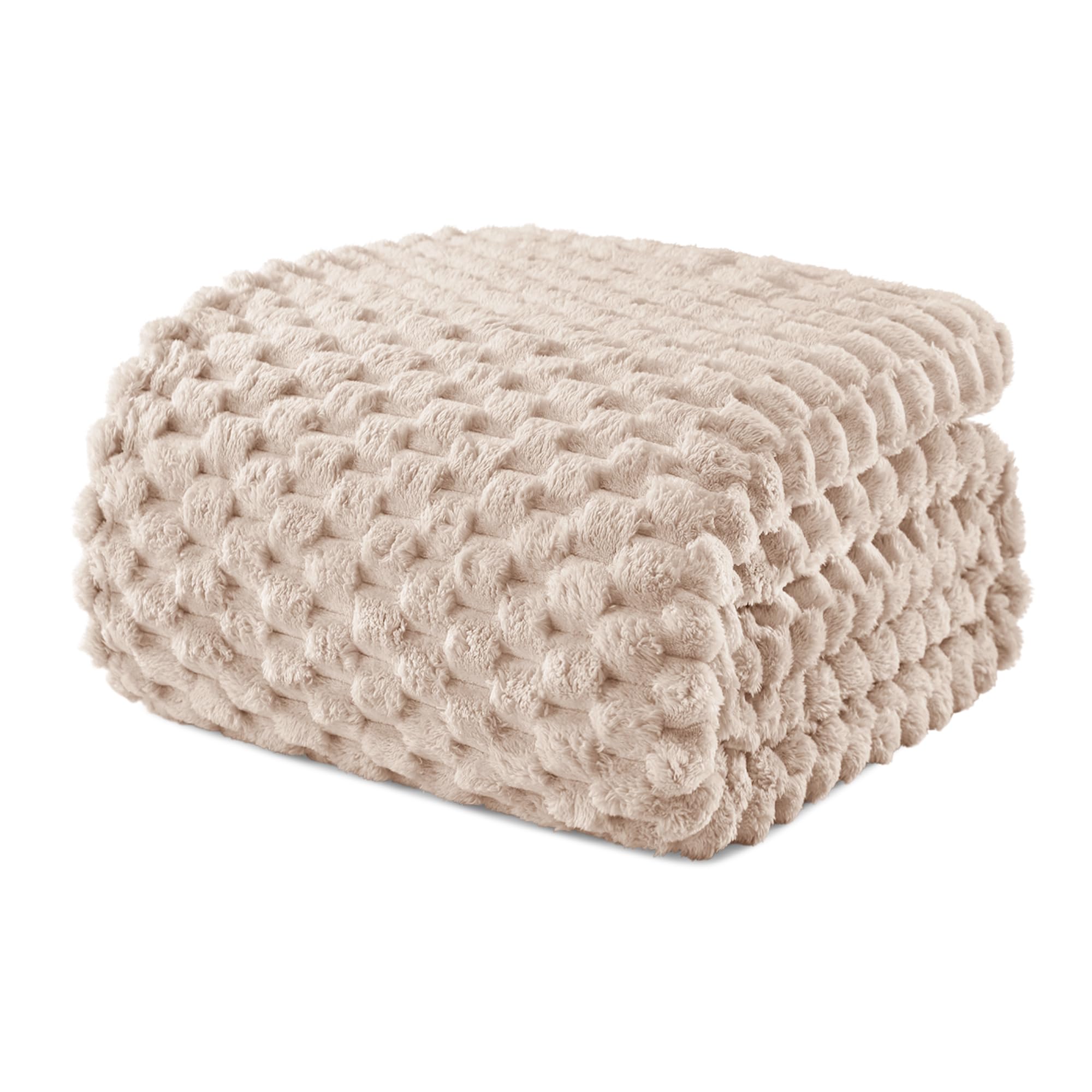 Exclusivo Mezcla Fleece Queen Size Blanket for Bed, Extra Large Fuzzy Camel Bed Blankets, Soft Cozy Plush Sofa Throws for All Seasons, 230x230 CM