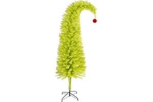 LEALIBAUSS Whimsical Christmas Tree with Flexible Branches Lime Geen Christmas Tree for Outdoor&Indoor Party Decor (6ft)