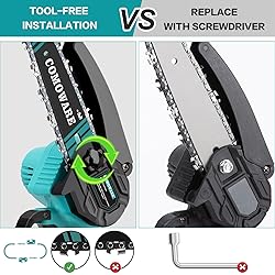 COMOWARE Mini Chainsaw Cordless, 6" Small Chainsaw