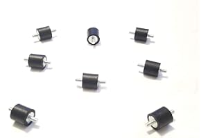 RUBBERFEETWAREHOUSE 8 Rubber Vibration Isolator Mounts (3/4" Dia x 3/4" Ht) 10-32 x 3/8" Length Stud