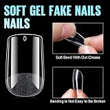 TOMICCA Square Short Nail Tips 192Pcs 12 Sizes Half Matte Full Cover view 5