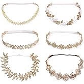 Zapire 6pcs Lace Floral Headbands for Baby Girl Elastic Flower Bows Hair Bands Beautiful Kid Girl Hairbands Hair Accessories