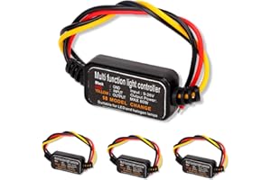 Diydeg 4pcs LED Flash Strobe Controller, 80W Universal DC9-26V, 16 Strobe Modes, Brake Light Flasher for Motorcycles Cars Tru