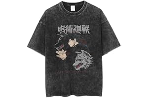 QAHEART JJK Itadori Yuji T Shirt,Geto Suguru Cosplay Costume T Shirts, Casual Fashion Round Neck Short Sleeve Shirt