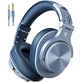 OneOdio A70 Bluetooth Over Ear Headphones, Wireless Headphones w/ 72H Playtime, Hi-Res, 3.5mm/6.35mm Wired Audio Jack for Studio Monitor & Mixing DJ Guitar AMP, Computer Laptop PC Tablet - Sky Blue