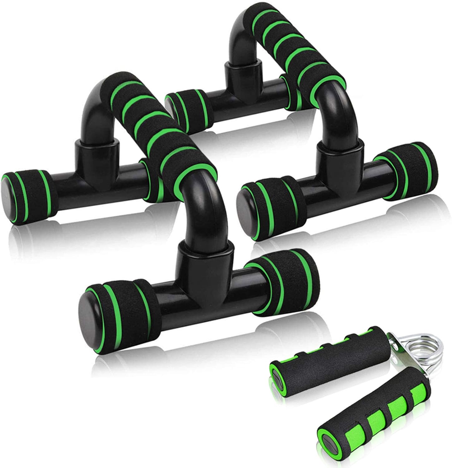 ROSRAN Push Up Bars Pushup Handle with Cushioned Foam Grip - Portable Pushup Stands for Home Workout Equipment - Push Up Handles for Floor Fitness Sturdy Structure with Grips Strengthener Green : Sports & Outdoors