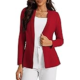 Casuashion Women's Casual Open Front Sweater Long Sleeve Rib Knit Draped Cardigan