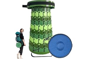 Spisces 19.7” Heavy Duty Collapsible Stool with Cushion - Portable, Foldable Camping Stool for Adults, Max Capacity 1000lbs