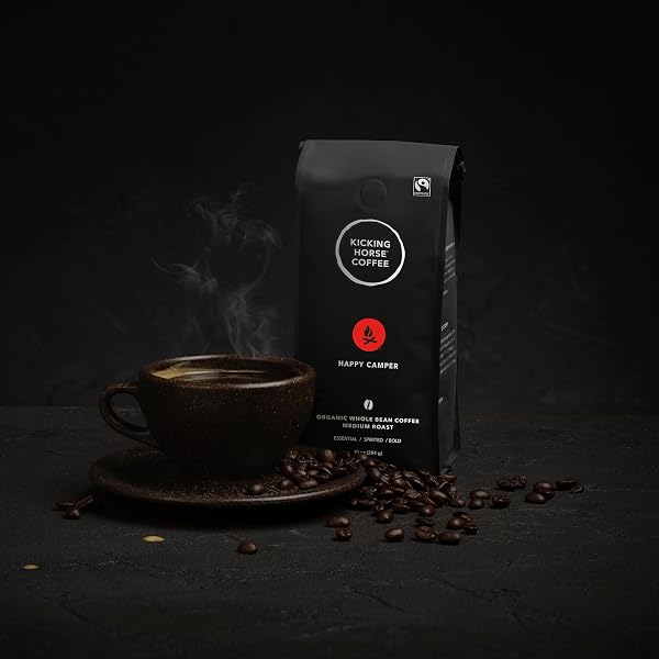 KICKING HORSE HAPPY CAMPER WHOLE BEAN COFFEE, 10 OUNCE – CERTIFIED ORGANIC, FAIRTRADE, KOSHER COFFEE