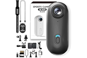 DianSCJ Action Camera, Body Cameras with Audio and Video Recording, Ipx7 Waterproof Underwater Camcorder, 360° Rotation Wearable Sports Camera, for Motorcycle, Bicycle, Diving, Travel (128G*A)