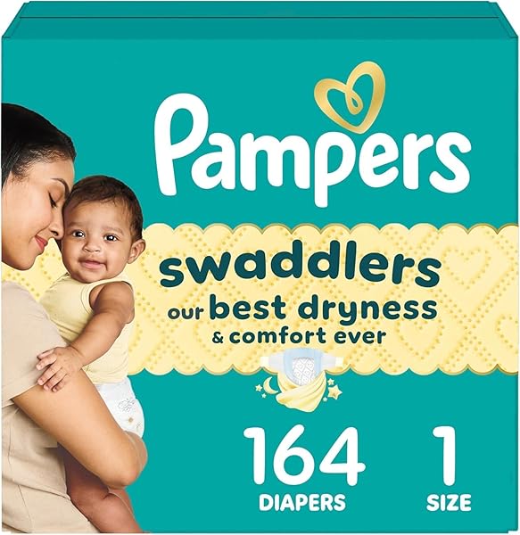 PAMPERS SWADDLERS DIAPERS, SIZE 1 (8-14 LBS), 164...
