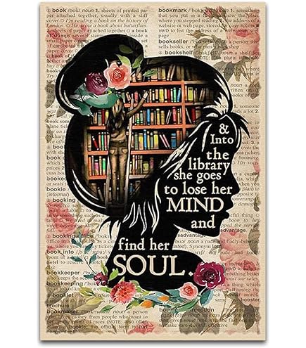 Amazon.com: Books Into The Library Vertical Poster, Girl Love