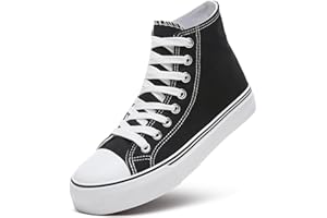 ZGR Womens High Top Canvas Sneakers,Lace-up Canvas Shoes,Casual Tennis Walking Shoes