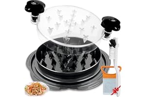 YEPVIE Chicken Shredder Tool Twist, Large Chicken Breast Shredder with Brush and Onion Holder for Slicing, Multifunctional Meat Shredder Suitable for Chicken Breast, and Vegetable (10" W x 1.8" H)