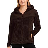 Reebok Womens Fleece Jacket - Super Soft Snow Fleece Hooded Zip Up Jacket - Cozy Softshell Outdoor Winter Jackets for Women