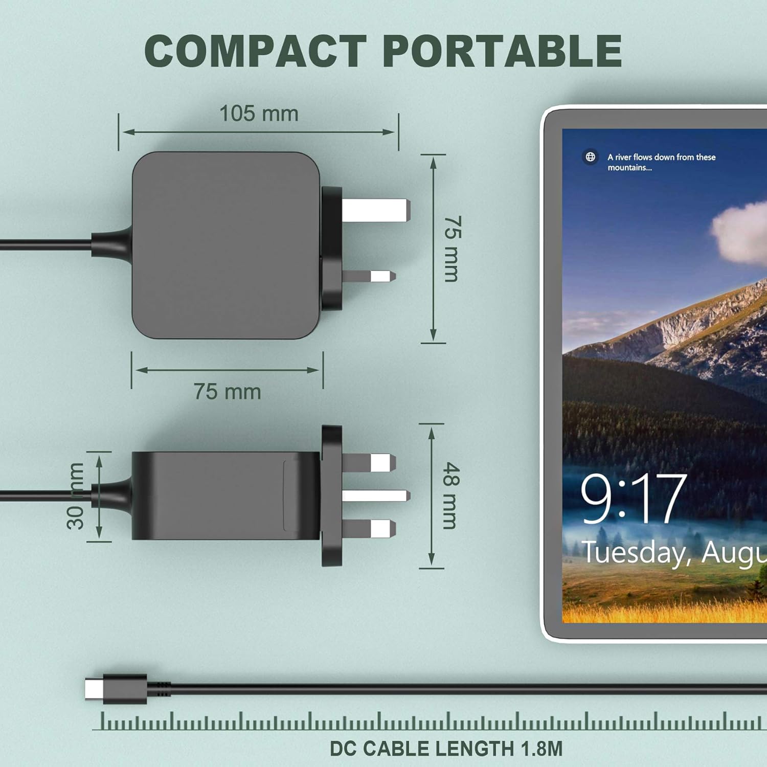 65W USB-C Power Adapter Compatible with Mac book Pro 13-inch 2016-2020/Air - Image 5