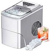Silonn Ice Makers Countertop, 9 Cubes Ready in 6 Mins, Self-Cleaning Ice Machine with Ice Scoop and Basket, 26lbs in 24Hrs, 2