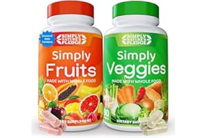 Simply Nature's Pledge - Packed with Over 40 Different Fruits & Vegetables - Made with Whole Food Superfoods - with High Beta Carotene – 100% Soy Free - 90 Count (Pack of 2)