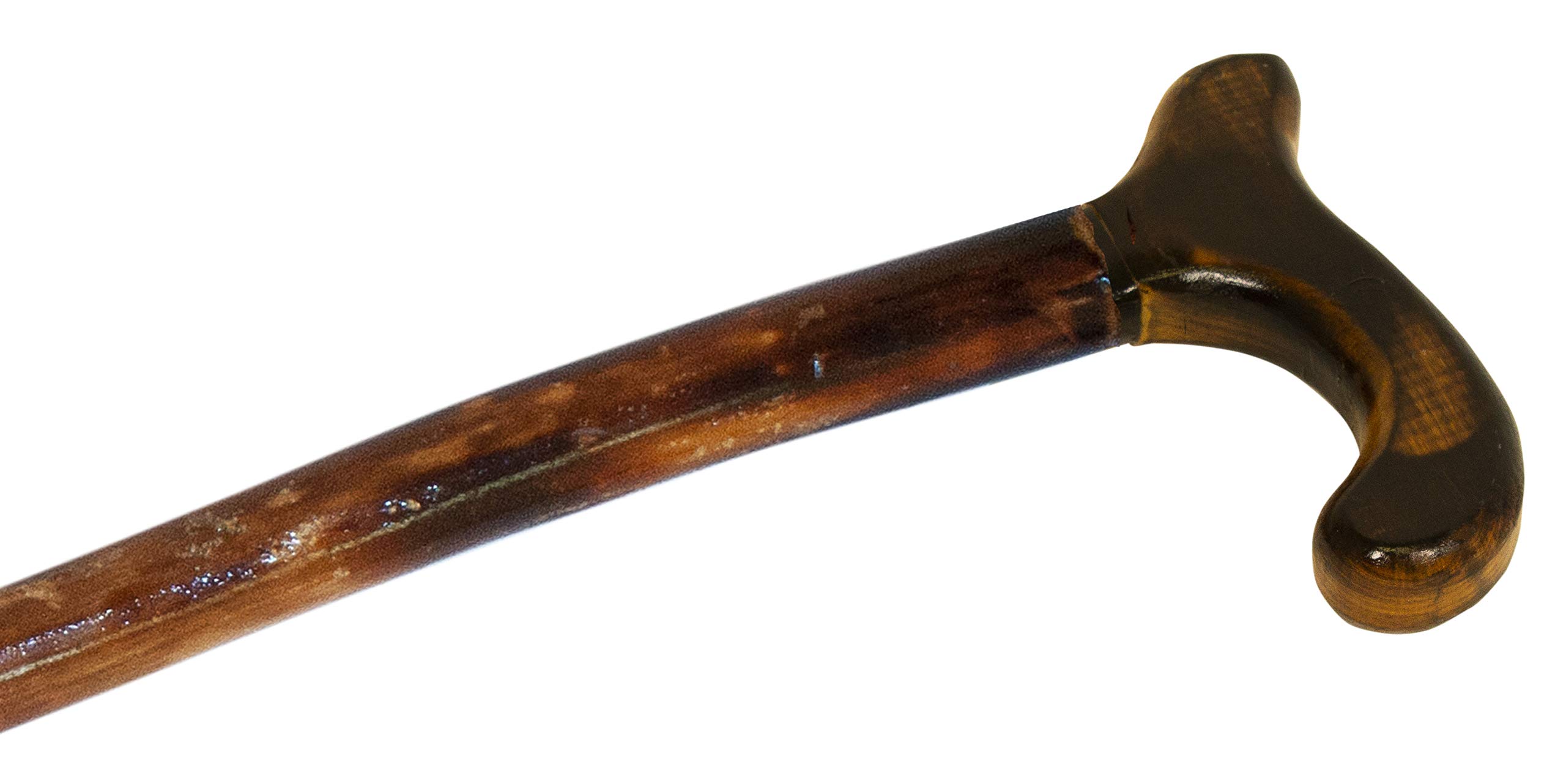 Wood Cane - 36 Inches Natural Wood Walking Stick - Handcrafted Wooden Offset Cane for Men or Women (Smooth Derby Handle)