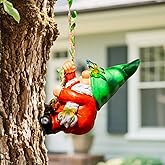 WONDHOME Hanging Gnome Garden Statue Climbing Garden Gnomes Lady with Butterfly Decorations Tree Hugger for Outdoor Home Lawn Patio Yard Christmas Birthday Gifts for Mom Women