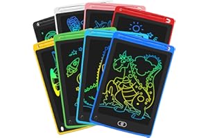 8 Pack LCD Writing Tablet for Kids, 8.5 Inch Colorful Doodle Board Drawing Tablet, Kids Travel Games Activity Learning Toys B