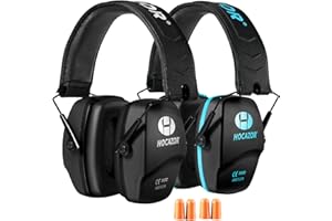 Hocazor HO1006 Shooting Ear Protection NRR 26dB Suit for Shooters Hunting Range Racing Concert Sports Events Airports - Black + Blue