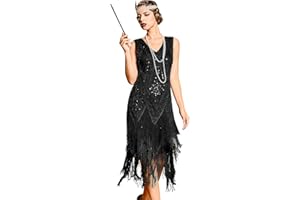 PrettyGuide Women's 1920s Flapper Dress Vintage Swing Fringed Gatsby Roaring 20s Dress