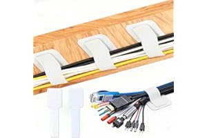 50-Pack Self-Adhesive Cable Ties, Reusable Fastening and Organizing Data Cables, Cable Management Ties, Suitable for Headphon