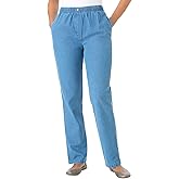 Woman Within Plus Size 7-Day Straight-Leg Elastic-Waist Denim Jean (Petite & Tall Available)