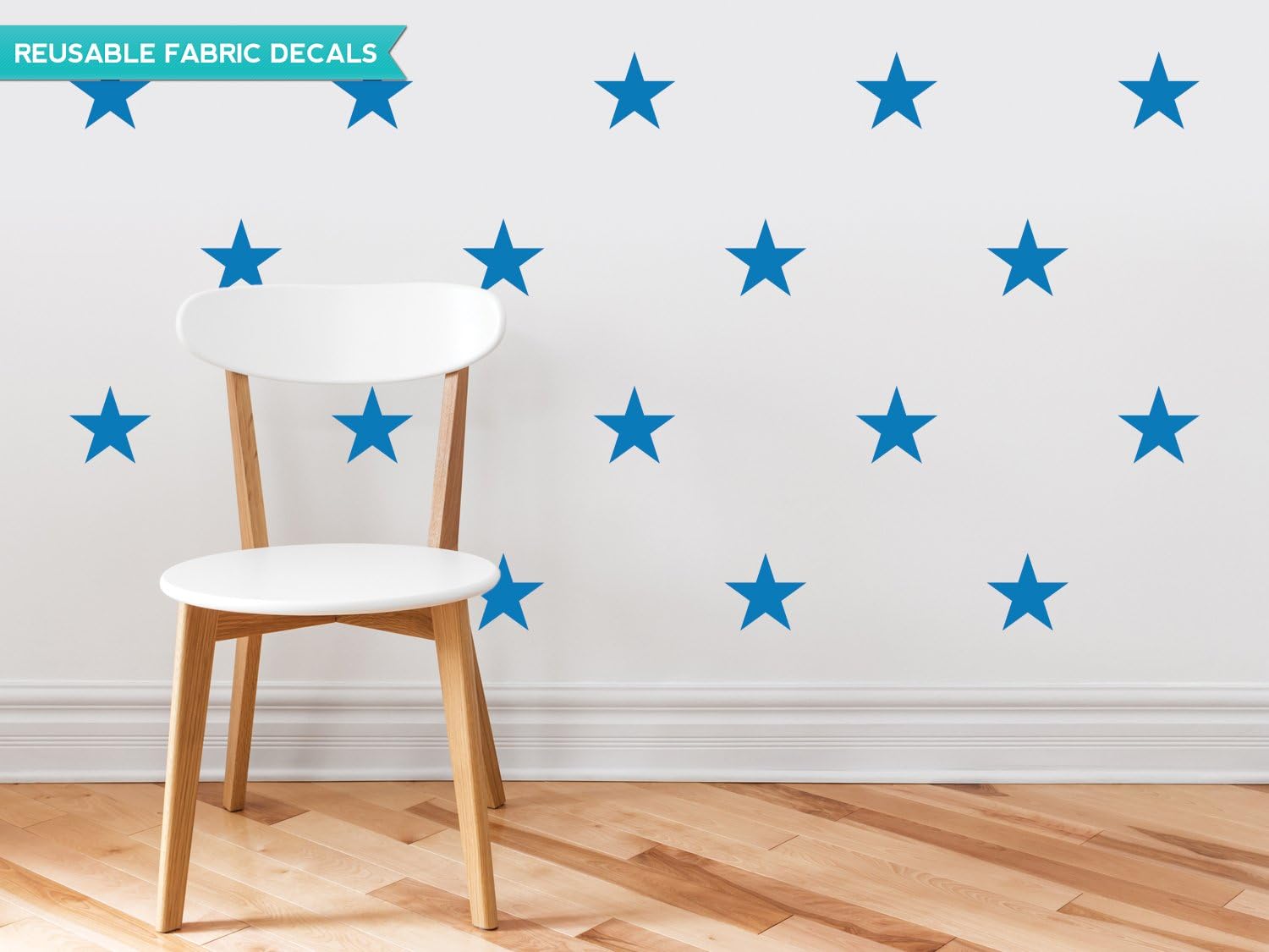 Sunny Decals Stars Fabric Wall Decals (Set of 30), Blue