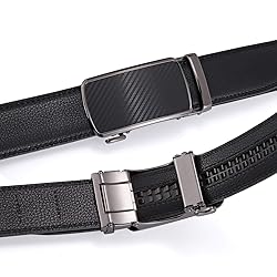 guvoosm Ratchet Belts for Men Leather Dress Suit