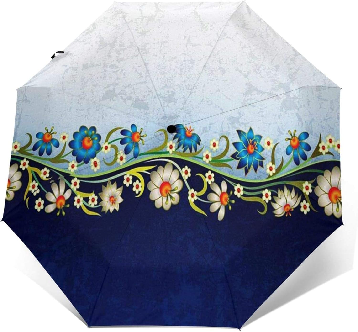 Windproof Travel Folding Umbrella Automatic Flower Floral 9, Large Rain