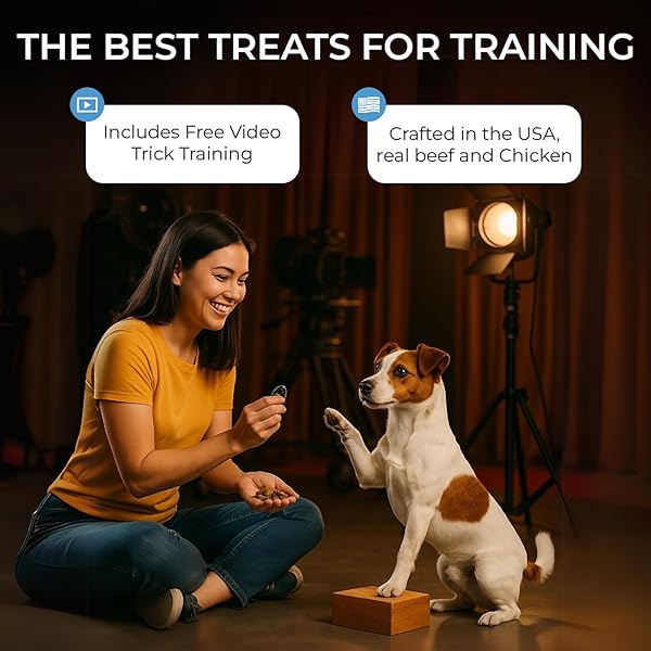 MOVIE MAGIC TRAINING FREE STUDIO-STYLE TRAINING IN EVERY BAG – SOFT & CHEWY DOG TRAINING BITES MADE IN USA – REAL BEEF & CHICKEN THE TREATS THAT TRAIN YOUR DOG-8 OUNCE (PACK OF 1), TRICK THREE: MARK