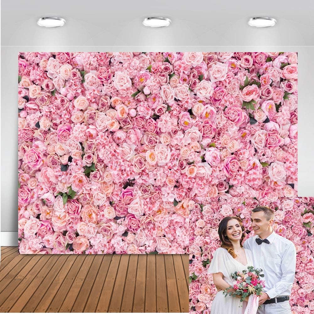Avezano Birthday Floral Backdrop 7x5ft Flower Wall Wedding Bridal Shower Photo Background Girl's Baby Shower Valentine's Day Party Decoration Banner Photobooth Studio Props