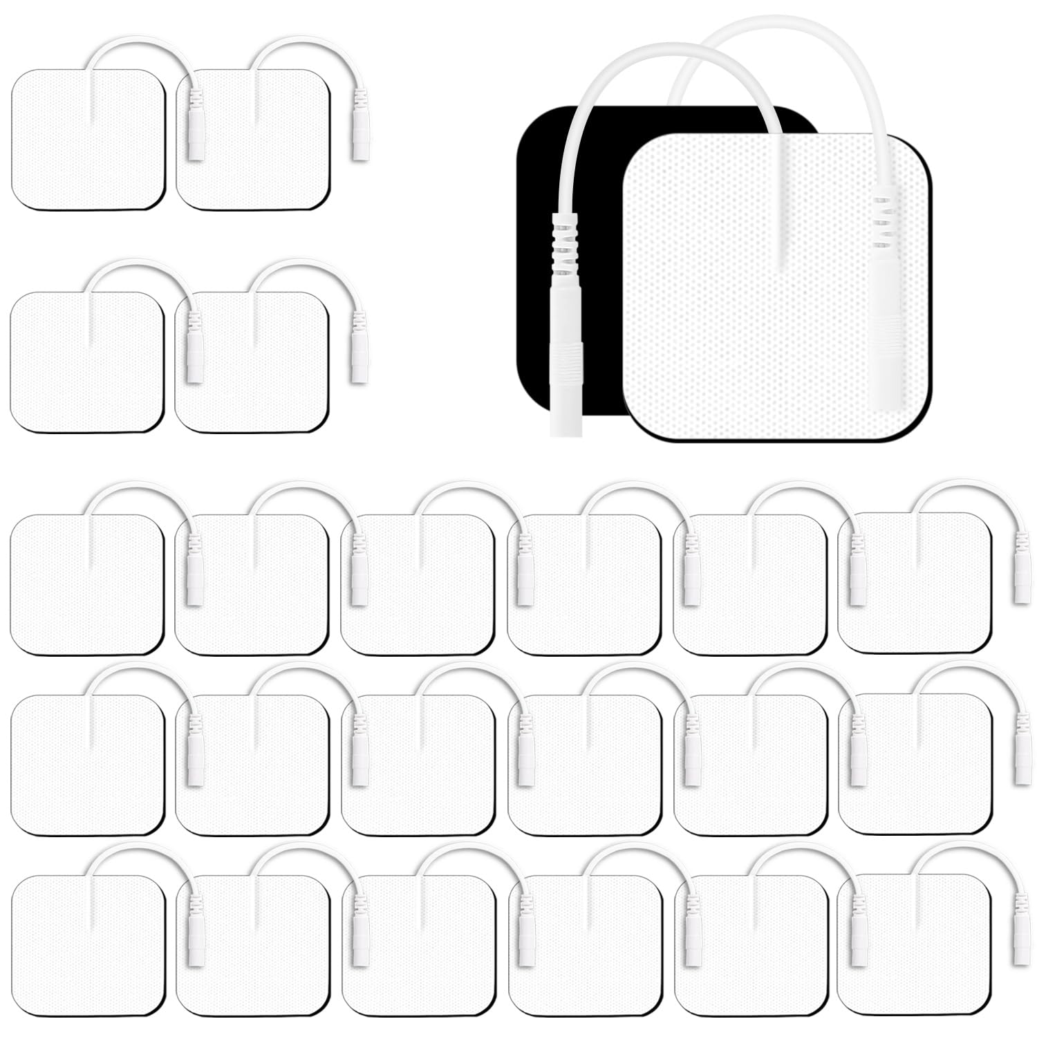 Photo 1 of 22 PCS 2X 2” Tens Unit Electrode Pads Compatible with Auvon Tens 7000 Muscle Stimulator Machine,Tens Unit Replacement Pads Reuse More Than 35-50 Times with Self Stick and Non-Irritating Designs