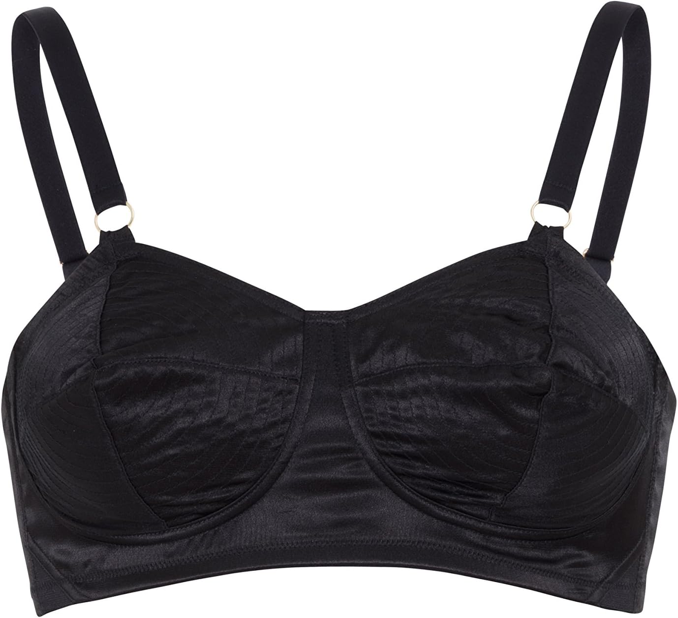 Bettie Page Lingerie Womens Ladies Black Spiral Stitch Bullet Bra Underwear