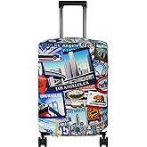 HYPER VENTURE Washable Luggage Cover - Fashion Suitcase Protector Fits 18-22 Inch Luggage (Travel Location, S)