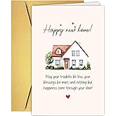 Supoeguk Congratulations on Your New Home Card, Happy New Home Card, Housewarming Cards Gifts, Nothing but Happiness Come Through Your Door