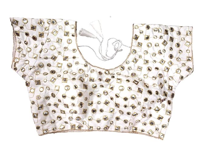 Fancy Foil Mirror Work Readymade Blouse For saree