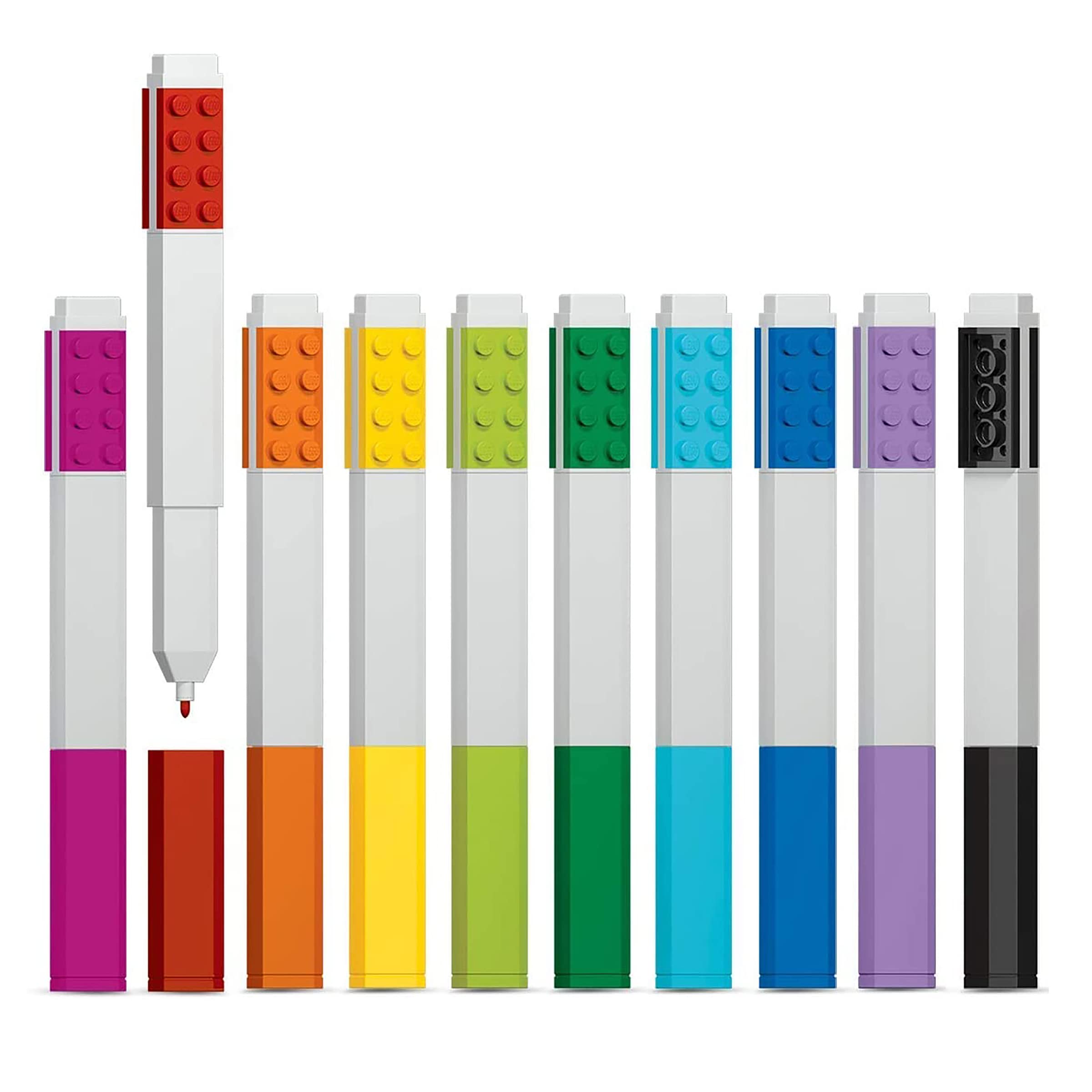 IQ LEGO Marker 10 Pack (53101), Markers For Teachers, Coloring Book Supplies, Back to School Essentials, 6+