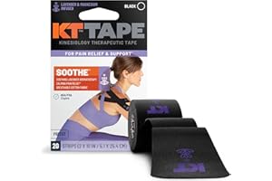 KT Tape, Soothe Tape, Lavender & Magnesium Infused Kinesiology Tape, 20 Count, 10" Precut Strips