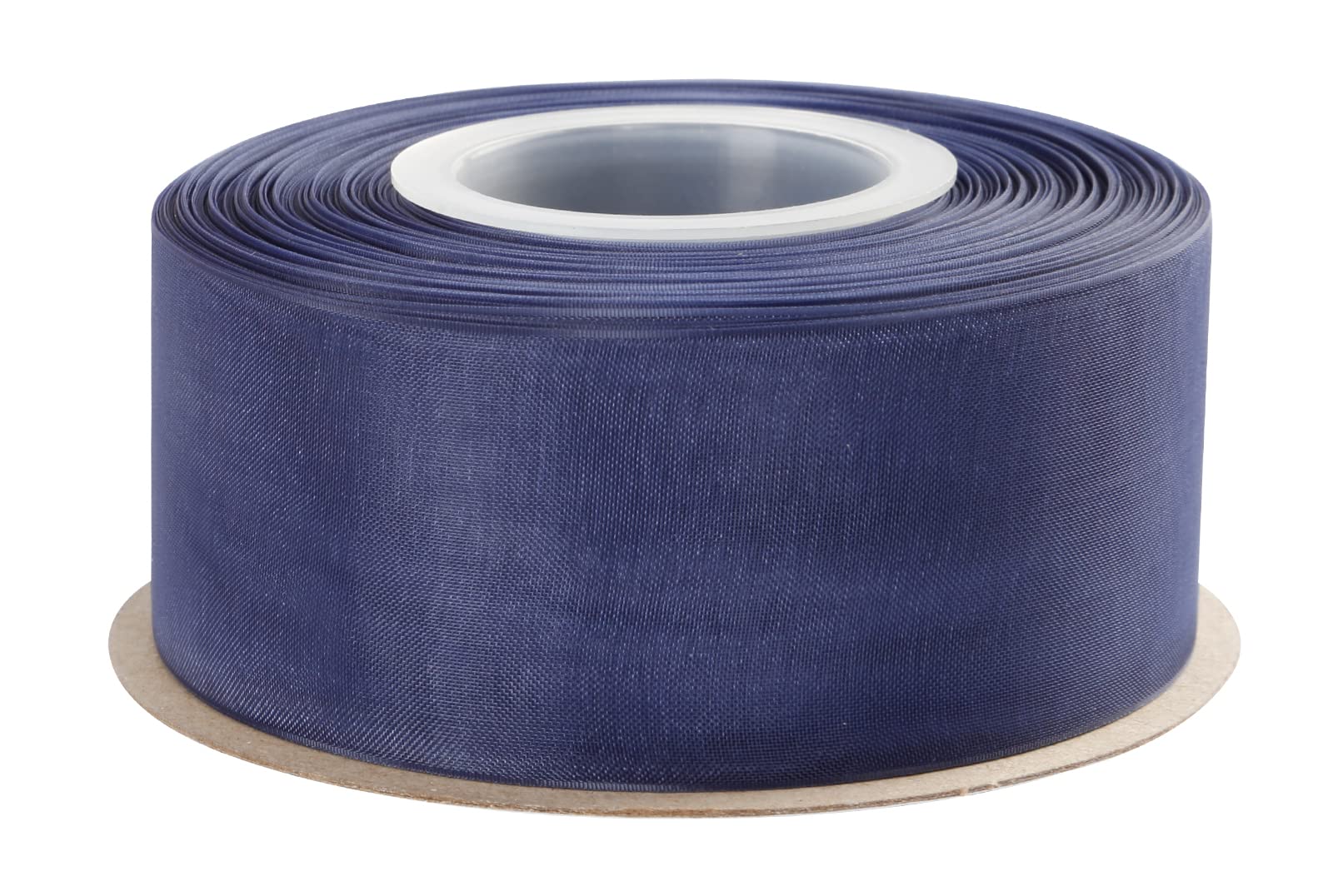 Joycrosso 38mm Navy Shimmer Sheer Organza Ribbon Sheer Chiffon Ribbon 45 Meters-Roll Multiple Colors Available for Gift Wrapping Wedding Events Christmas Décor