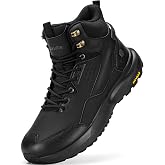 FitVille Wide Mens Boots Orthopedic Walking Hiking Shoes Water-Resistant | Slip-Resistant Trekking Boots, Wide Toe Box, Removable Arch Support Insole, Ankle Support &amp; Cushioning for Flat Feet, Bunions