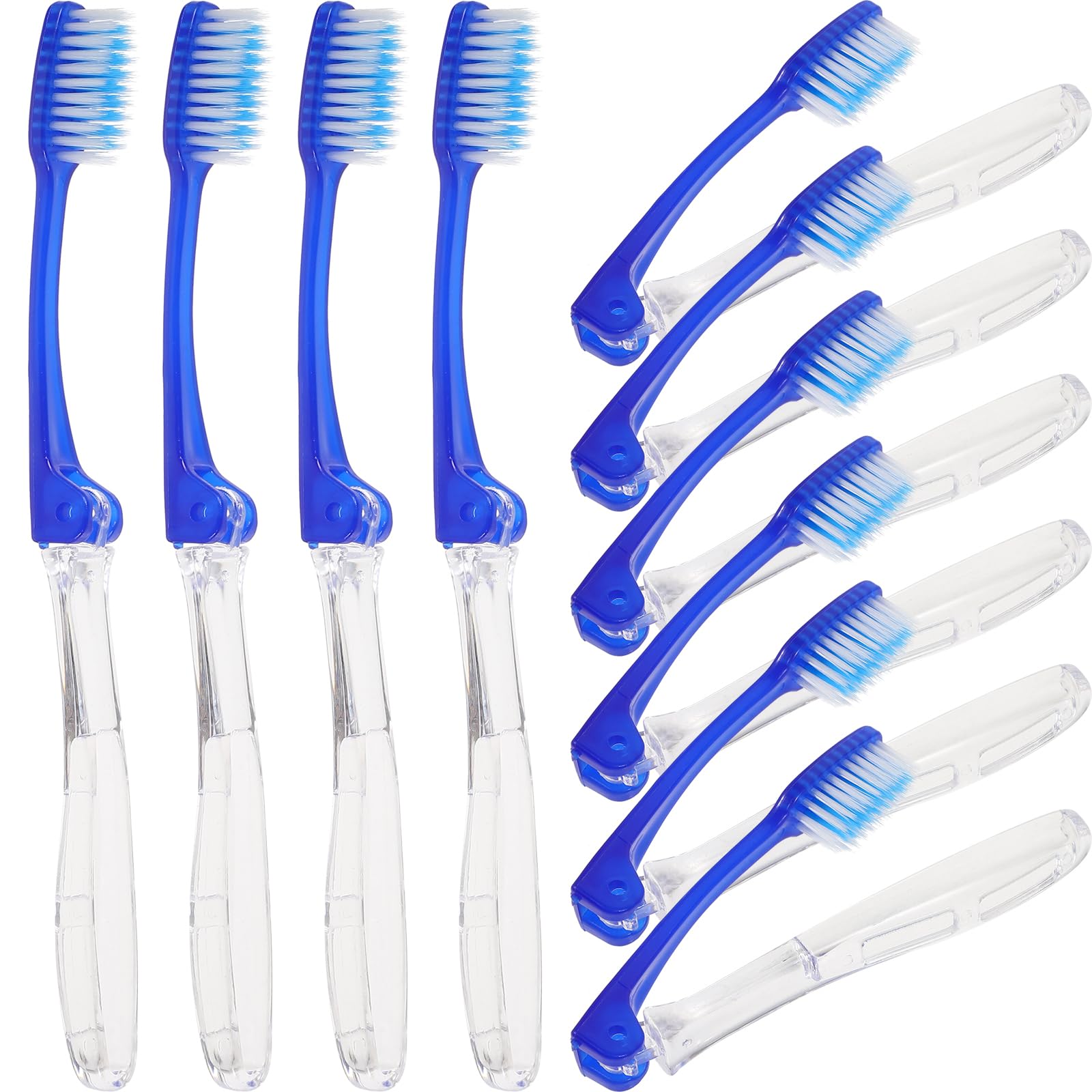 Healeved 10pcs Portable Soft Bristles Folding Toothbrushes Travel Toothbrush for Adults and Convenient Manual Toothbrushes for Camping Outdoor and Home Use