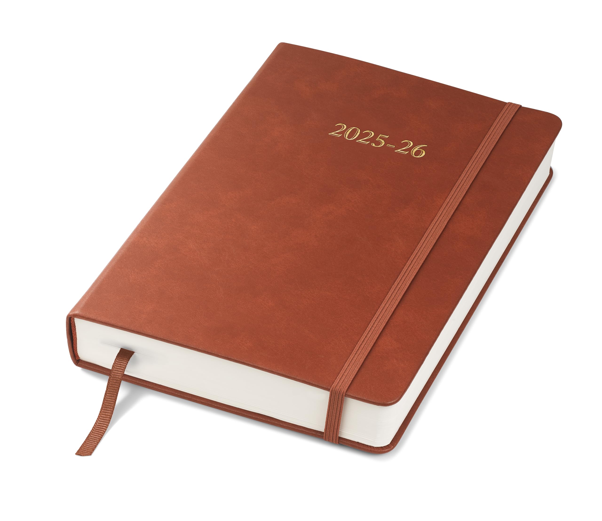 Wykeham's Mid-Year Executive Journal – 2025-26 Day Per Page Diary and Planner – Personalisation Available (Brown, A5) — image 1
