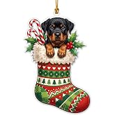 Rottweiler Christmas Ornament for Holiday Tree Decoration | Hanging Ornament, Holiday Decor, Tree Accessory