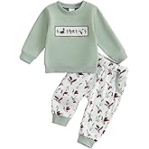 Toddler Baby Boy Fall Winter Clothes Retro Embroidery Duck Hunting Sweatshirt Pullover Camo Pants Outfits